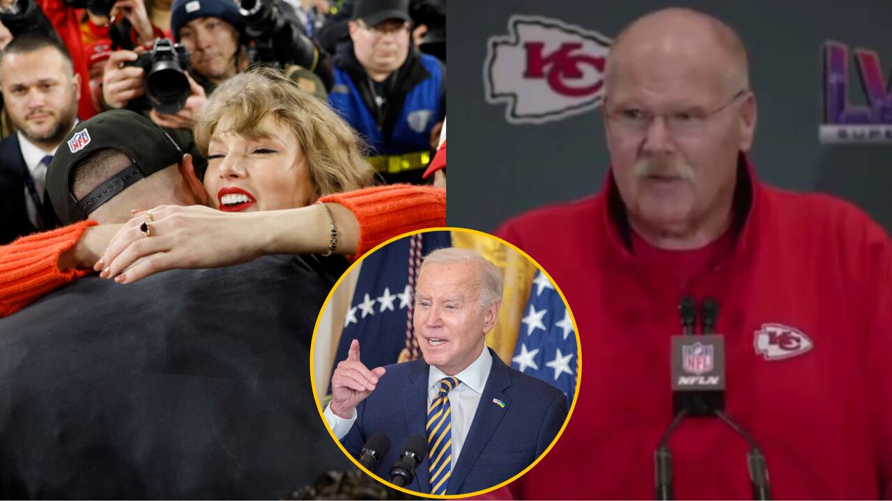 WATCH: Andy Reid ‘shocking’ reaction to German reporter quizzing him about theories of Chiefs making it to Super Bowl to re-elect Joe Biden in the 2024 Presidential election by Taylor Swift’s influence goes viral