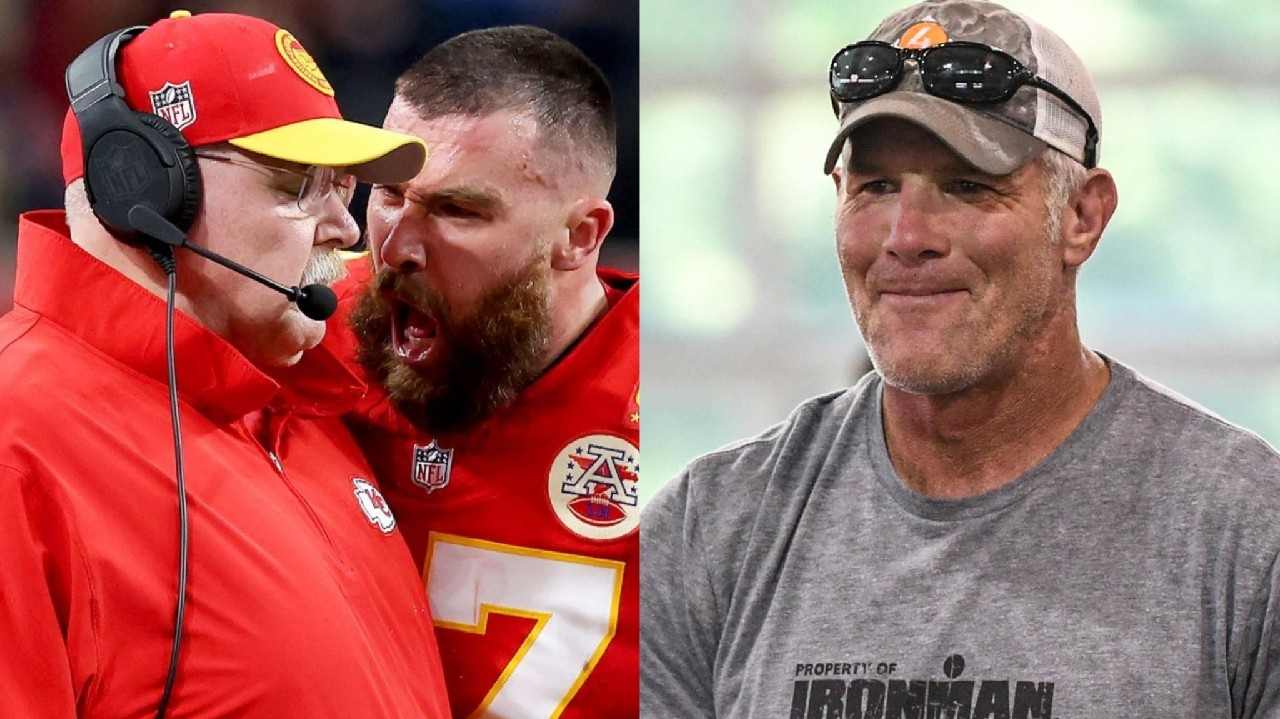 “You just can’t do that,” Brett Favre believes Travis Kelce crossed the line by shoving Andy Reid during the Chiefs’ Super Bowl game