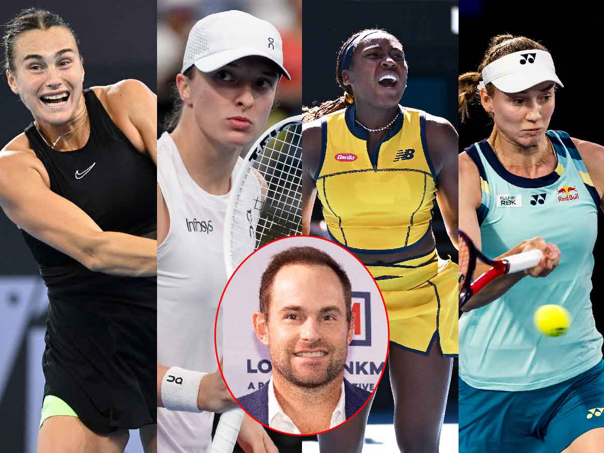 “I change my mind every week,” Andy Roddick absolutely couldn’t choose his favorite between WTA icons Iga Swiatek, Aryna Sabalenka, Coco Gauff, and Elena Rybakina