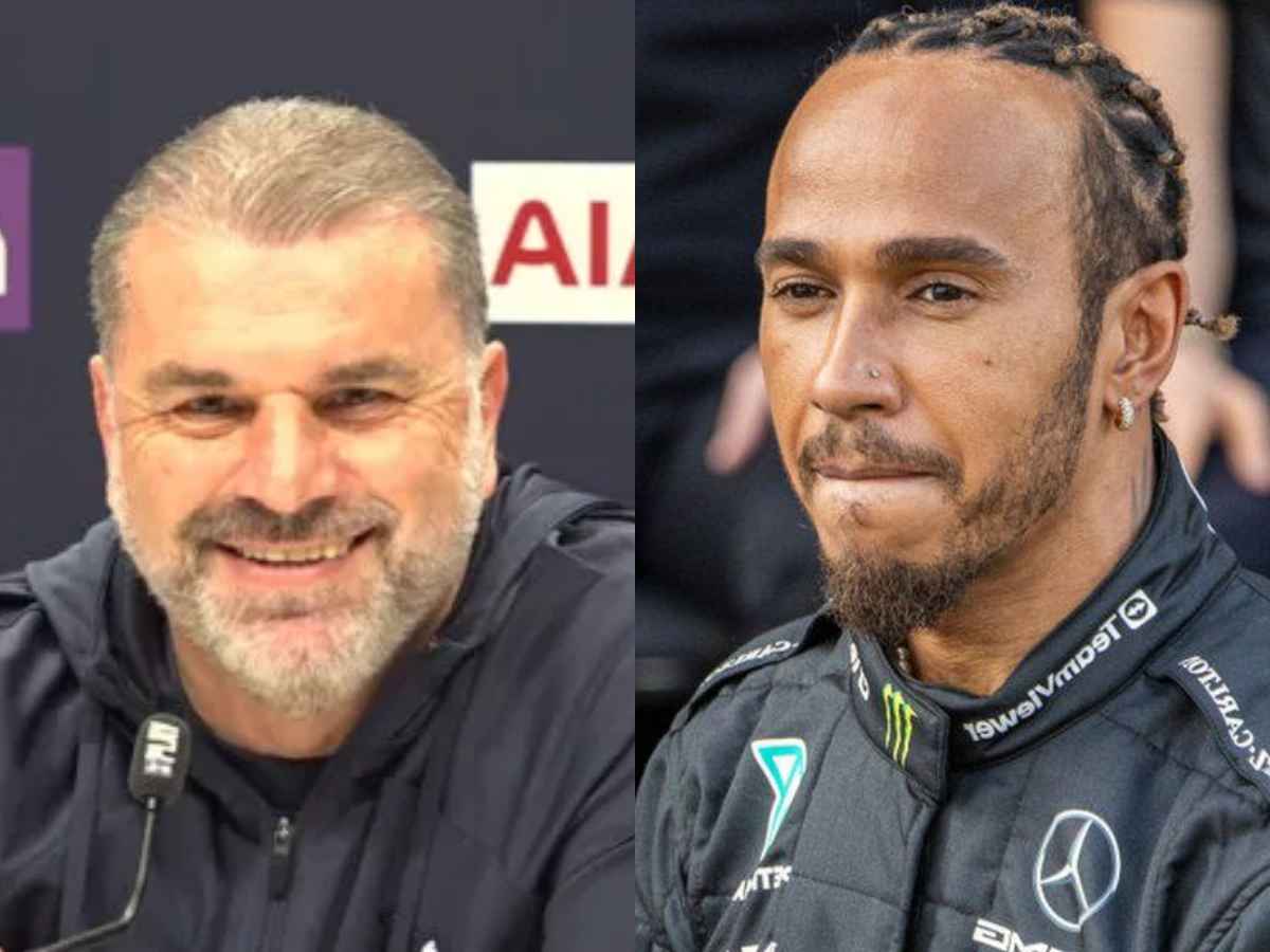 WATCH: Ange Postecoglou JOKES about Tottenham’s ‘missed chance’ to sign Lewis Hamilton