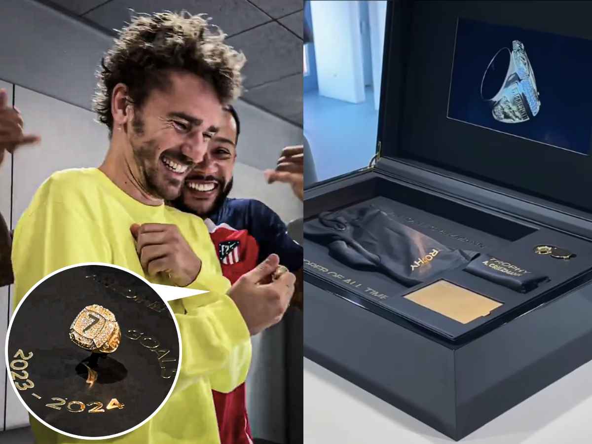 WATCH: Memphis Depay gifts Antoine Griezmann a diamond engraved No.7 ring for becoming Atletico Madrid’s all-time top scorer