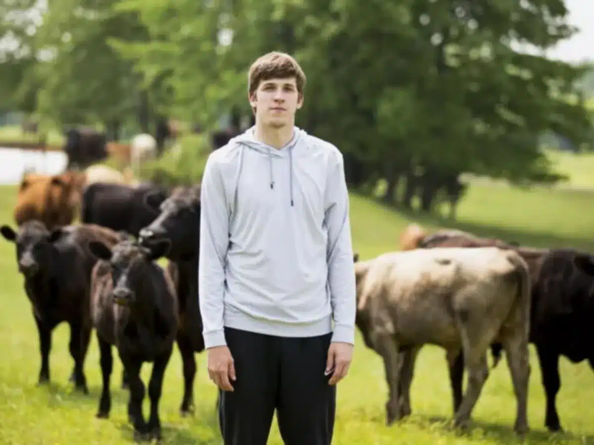 Austin Reaves in his parents' family farm 