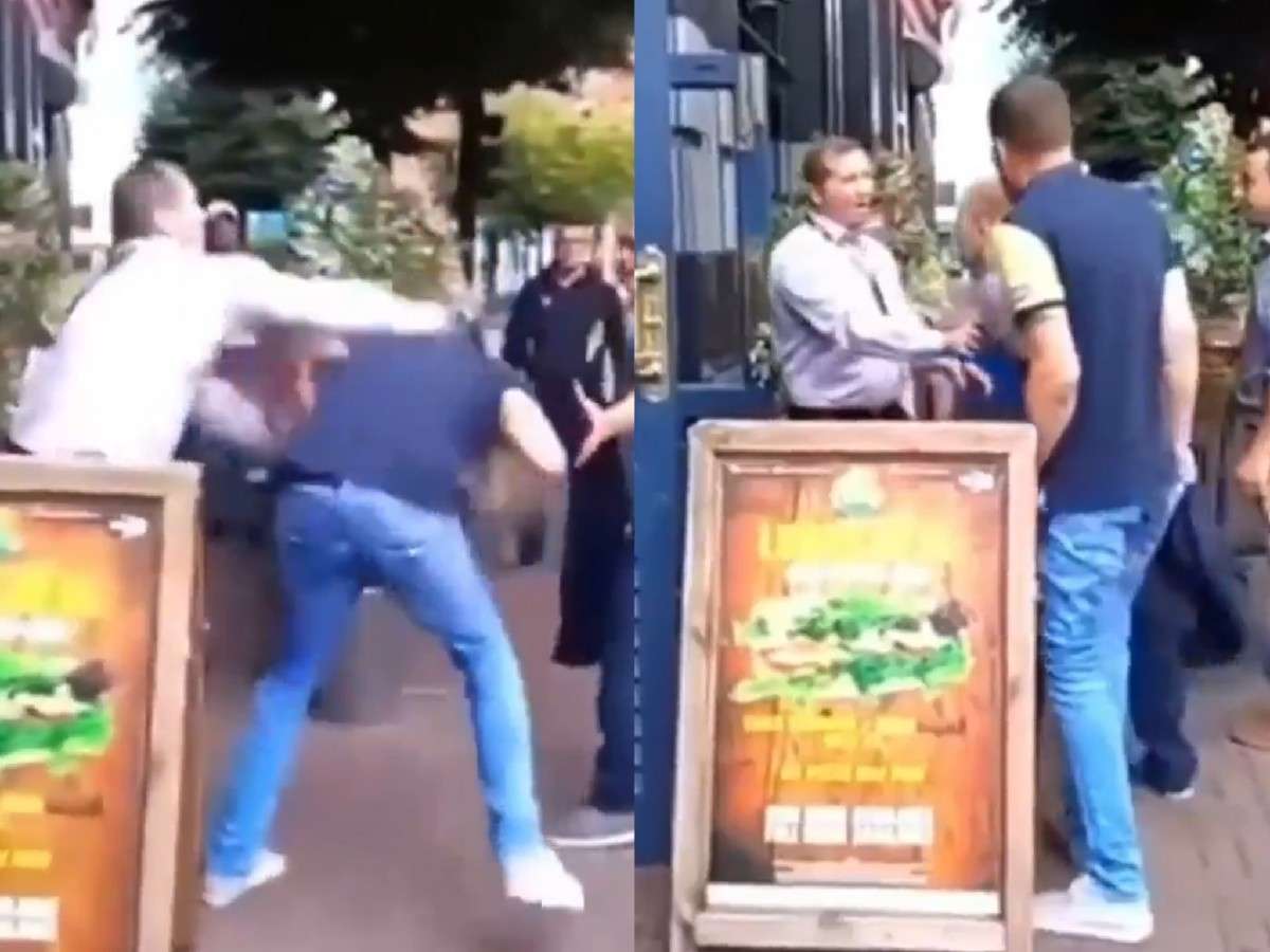 WATCH: “One man Army” – Bouncer drops hecklers down multiple times with INS*NE boxing technique leaving fight fans in splits