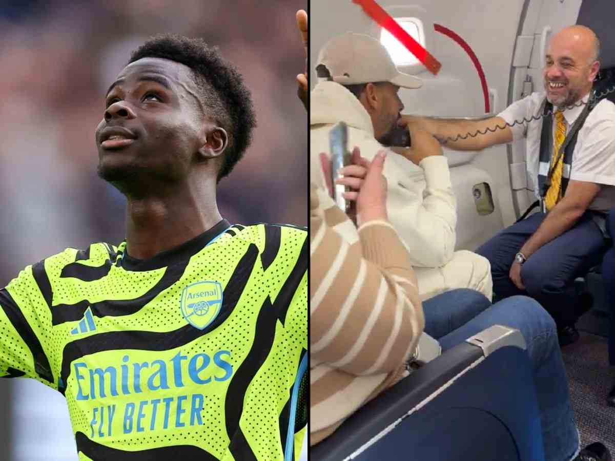 WATCH: Arsenal fans make Rio Ferdinand PAY for his ‘comments’ on Bukayo Saka on the flight