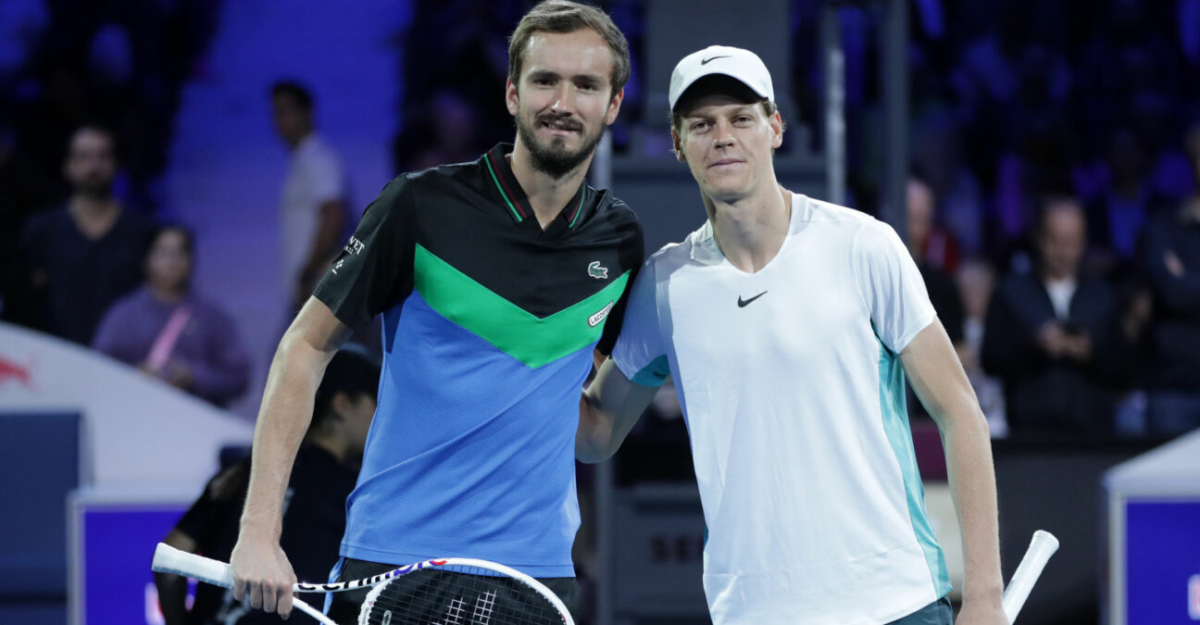 Daniil Medvedev and Jannik Sinner ahead of their final match.