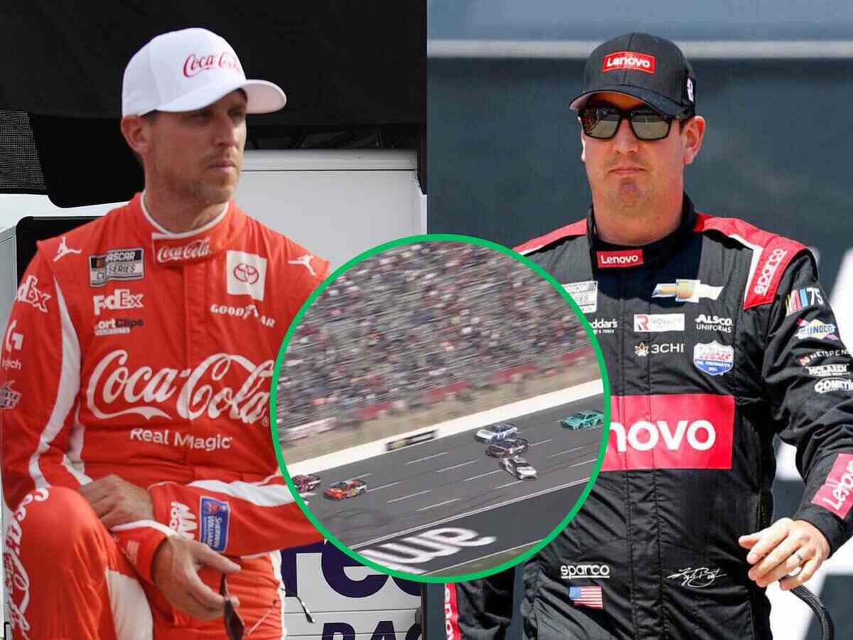 WATCH: “Rowdy is playing dirty as usual, Denny running out of talent”- Fans react as Kyle Busch spins out Denny Hamlin, who races like a kid that sees a squirrel, at Atlanta