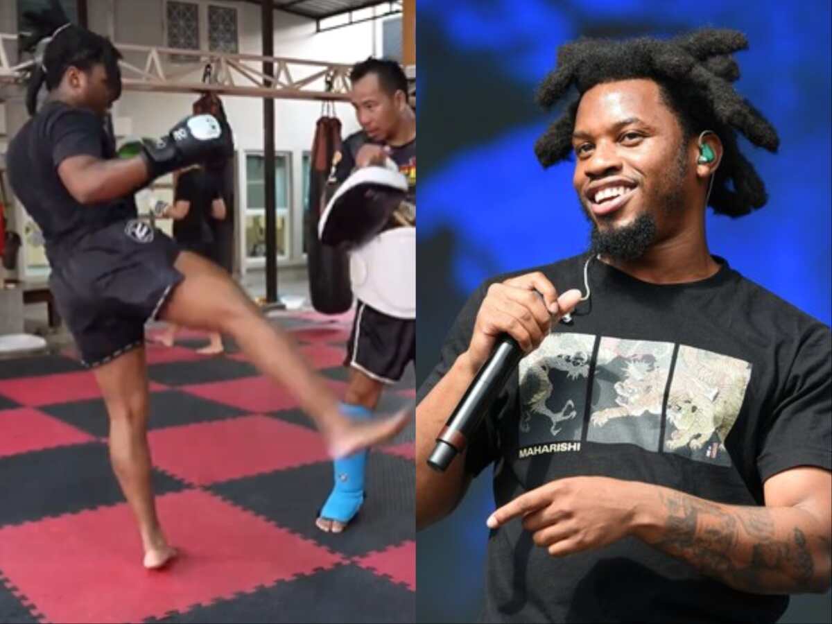 WATCH: “UFC lightweight champion by 2028” – Rapper Denzel Curry surprisingly good Muay Thai training video goes viral among fight fans