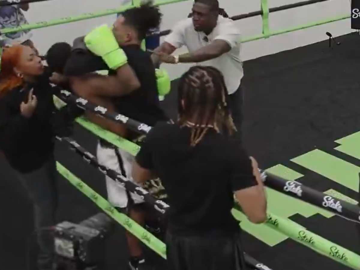 Watch: Deshae Frost’s sister throws punches at King Cid during their boxing match at Brand Risk Boxing event hosted by Adin Ross