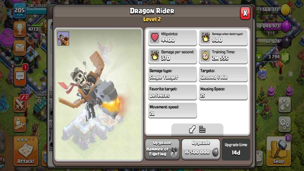 Dragon Rider Clash of Clans