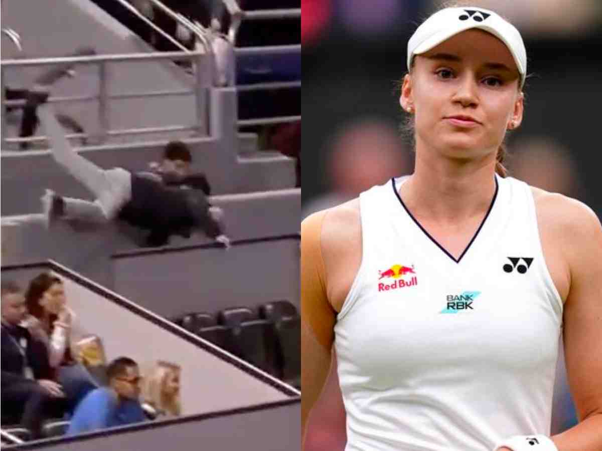 “He’s a hustler” – Tennis fans defend the man who fell down the stands to catch Elena Rybakina’s signed ball after her Doha Open 2024 semifinal win