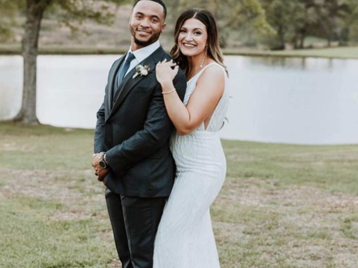 Elijah Mitchell with wife Jasmine LeJeune