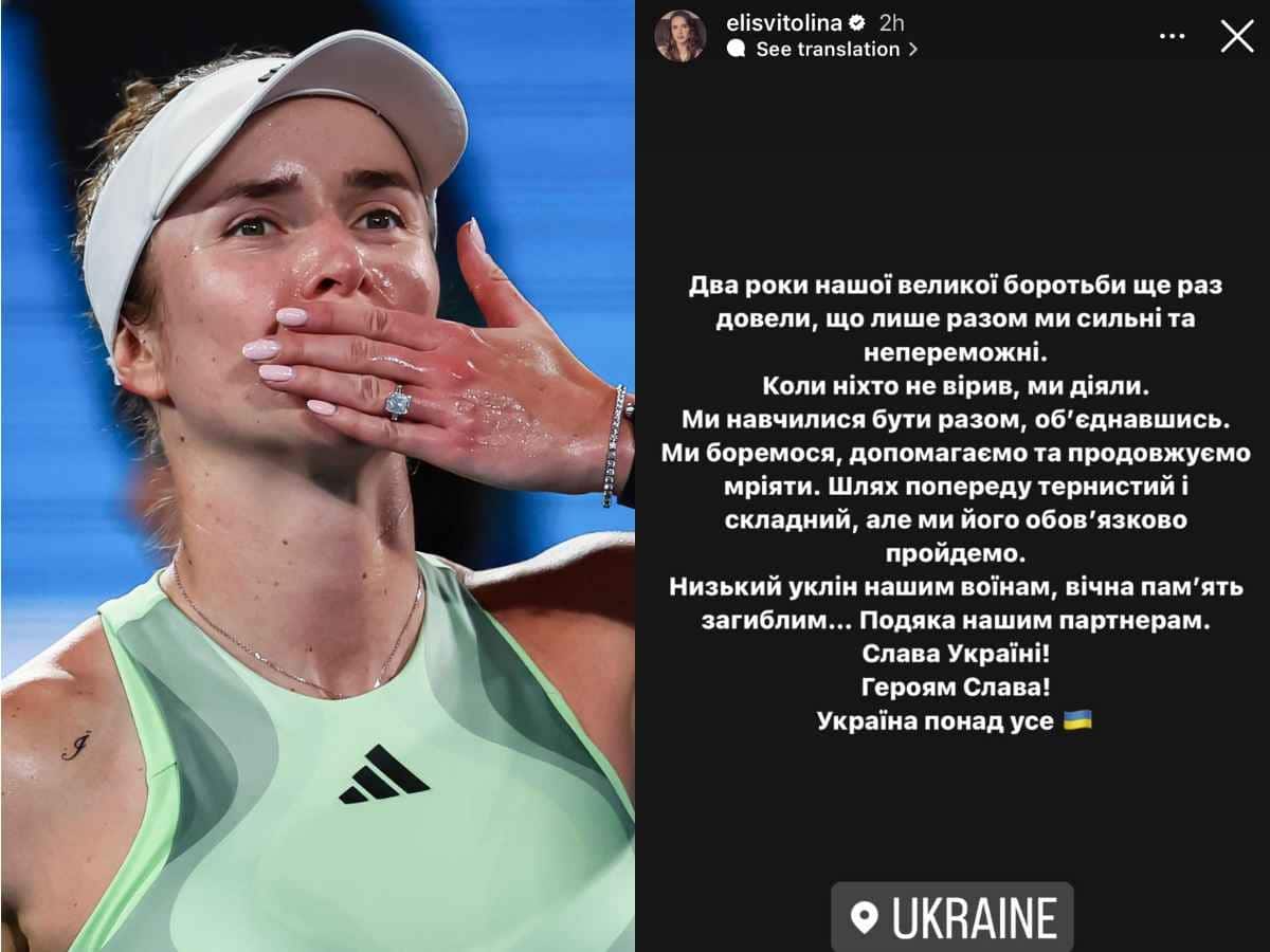 (R) Svitolina's Instagram story dedicated to her fallen countrymen