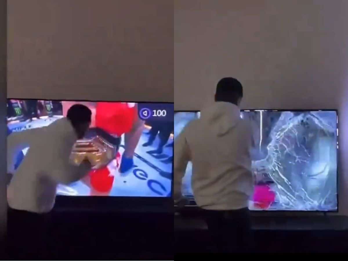 Fan punched a hole in Television after Alexander Volkanosvski lost to Ilia Topuria after UFC 298