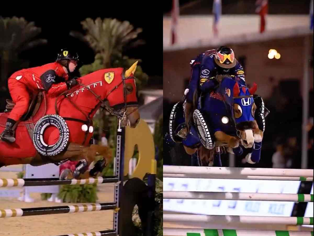 WATCH: “Does the Ferrari horse spontaneously combust” – Fans thrilled to see horses racing in Formula 1-inspired overalls in “The Series”