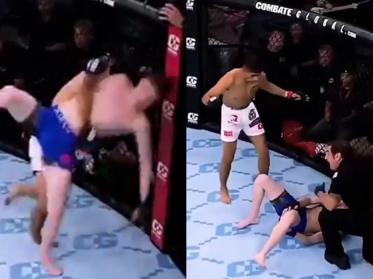 WATCH: “Holy Sh*t!” – Bone pops out of fighter’s knee after DEVASTATING outcome in local MMA fight