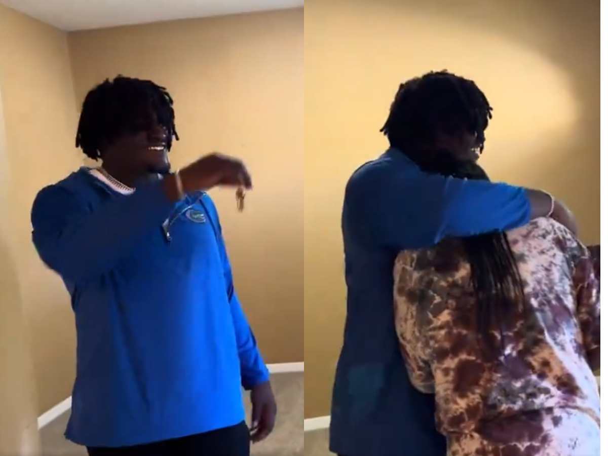 WATCH: Florida signee D’Antre Robinson surprises his mom with a new house on Valentine’s Day in a heartwarming gesture using his NIL earnings