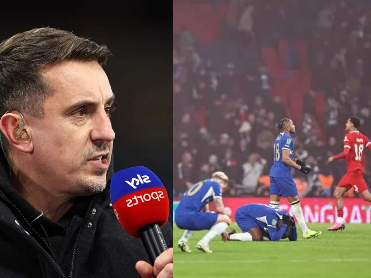 WATCH: “Blue billion-pound bottle jobs!” Gary Neville hits punditry PEAK with critical comment on Chelsea’s final defeat against Liverpool