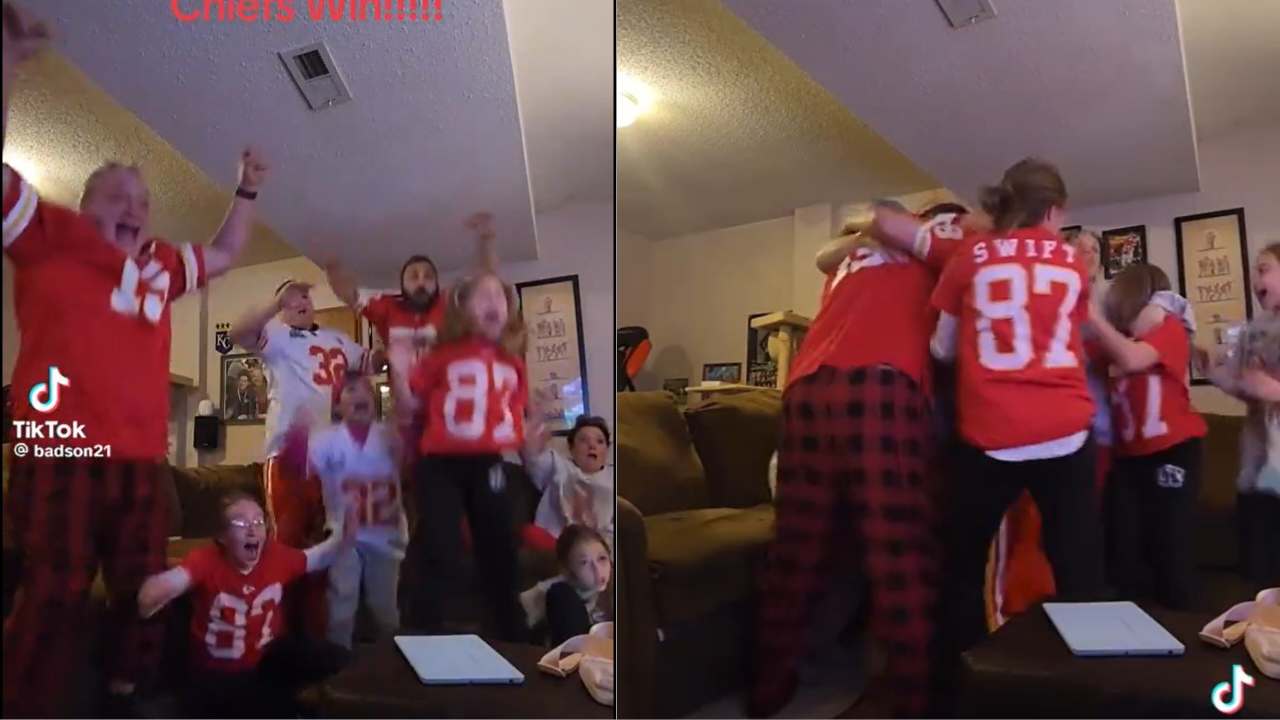 WATCH: Grown man crying his heart out in front of his little girls after Chiefs’ Super Bowl win breaks the internet