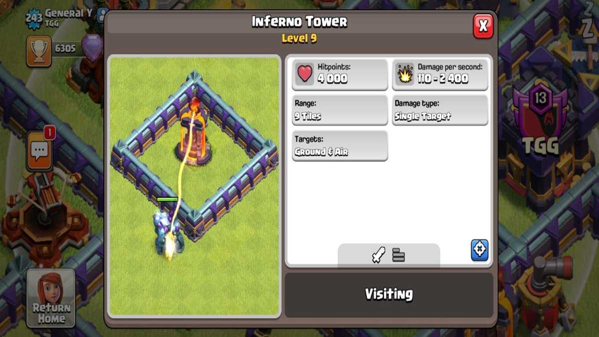 Top 5 Best Defensive Structures In Clash Of Clans 4 Inferno Tower Clash of Clans