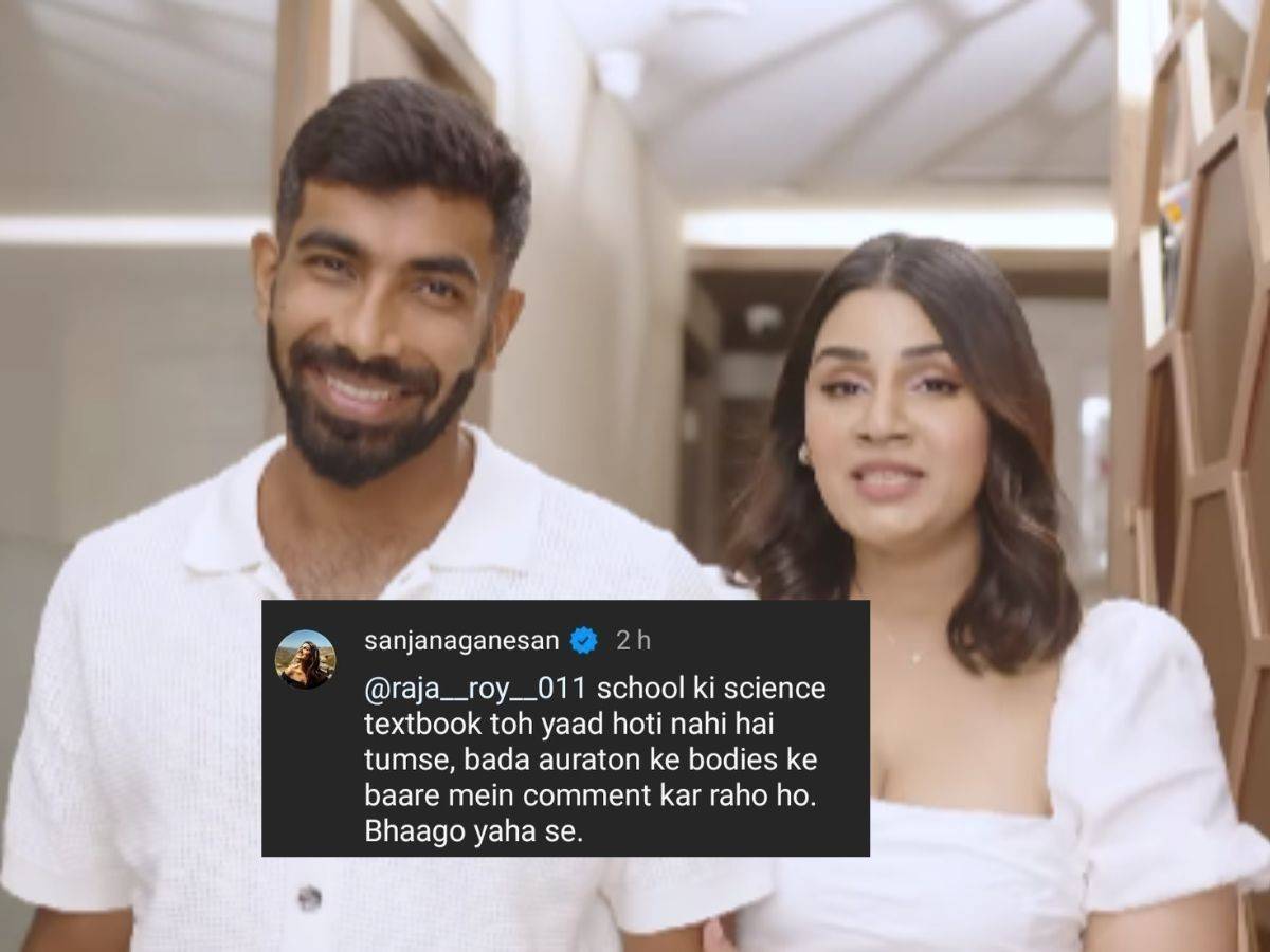 “Science textbook toh yaad hoti nahi hai,” Jasprit Bumrah’s wife Sanjana Ganesan lashes out at fan after he called her ‘MOTI’