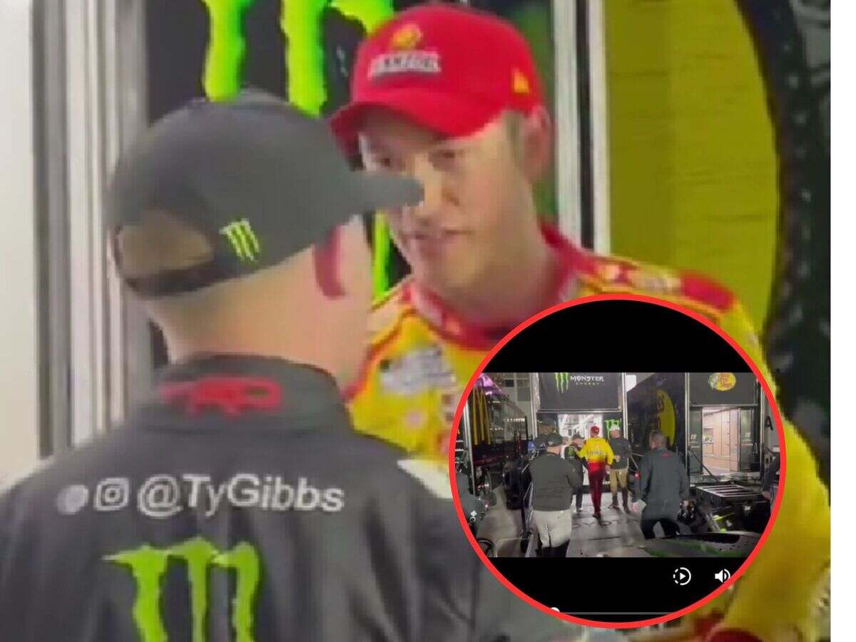 WATCH: Frustrated Joey Logano confronts Ty Gibbs after LA Clash