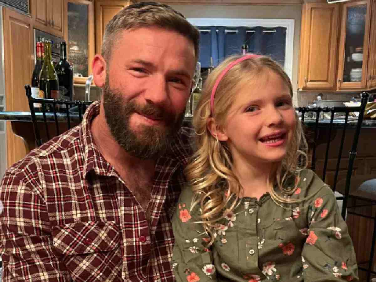 Julian Edelman with his daughter