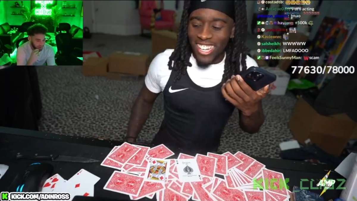 Watch: Kai Cenat makes Adin Ross call him 'dada' after winning $500,000 with the scamming cards