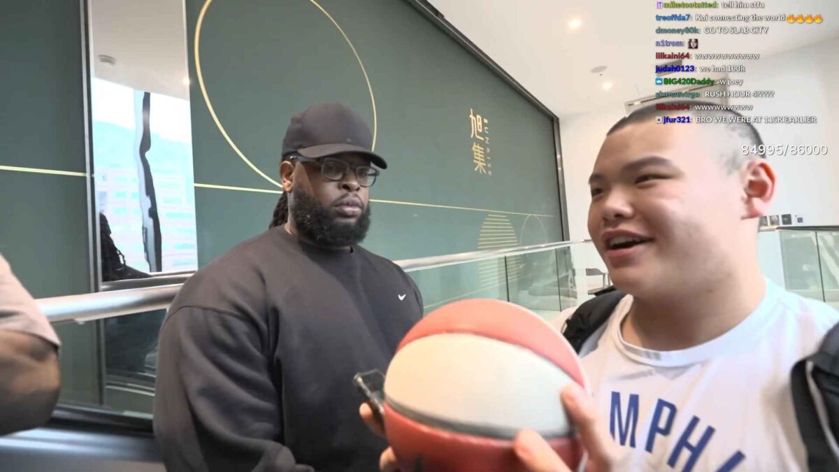 Kai Cenat's Taiwanese fan gifts the streamer a Basketball from Kobe Bryant, declines to take it back