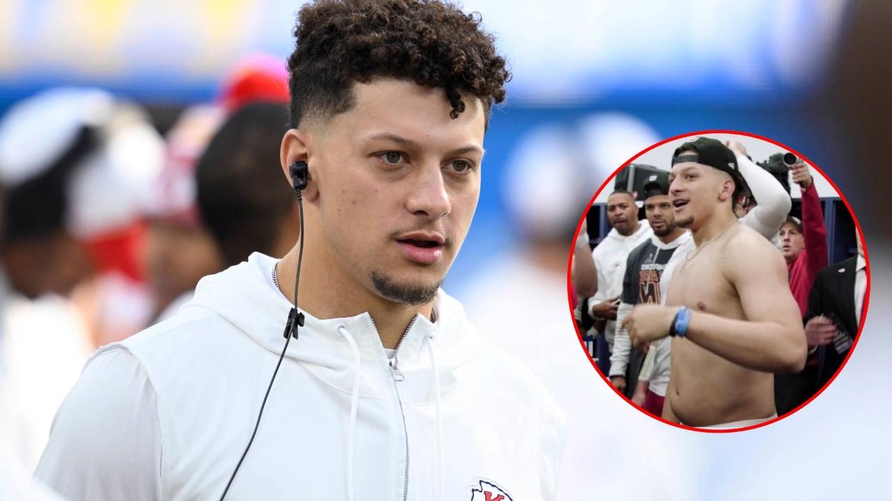 Patrick Mahomes defends his ‘Dad Bod’ as social media epically trolls Chiefs QB’s shirtless speech post AFC Championship win