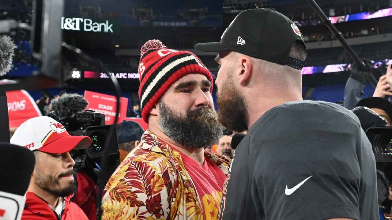 Jason Kelce, who partied hard after Chiefs’ Super Bowl win, recalls how he once punched brother Travis ‘hard’ during a fist-fight before getting slammed himself