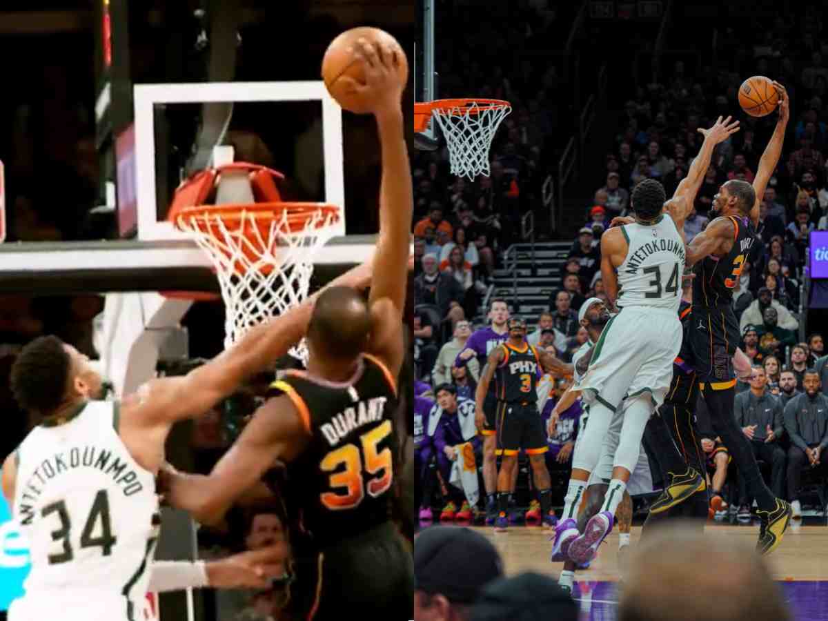 WATCH: Kevin Durant’s MASSIVE poster on Giannis Antetokounmpo during Suns-Bucks game breaks the internet, fans go crazy