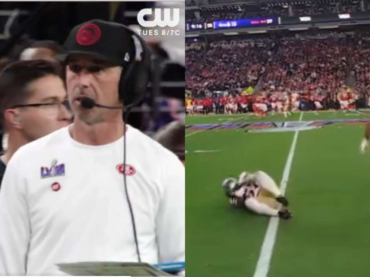 WATCH: Kyle Shanhan’s ‘shocking’ reaction to Dre Greenlaw’s sudden Achilles injury breaks the internet