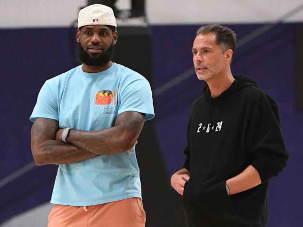 LeBron James (Left) and Rob Pelinka (Right) (via Open Source/X)