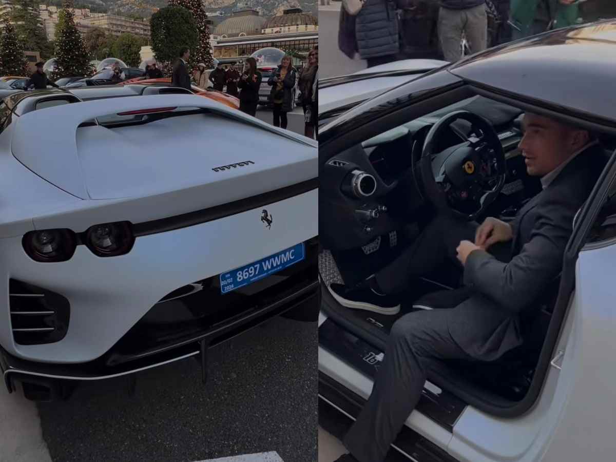 WATCH: Charles Leclerc spotted in brand new $6,000,000 Ferrari 812 Competizione Aperta in Monaco