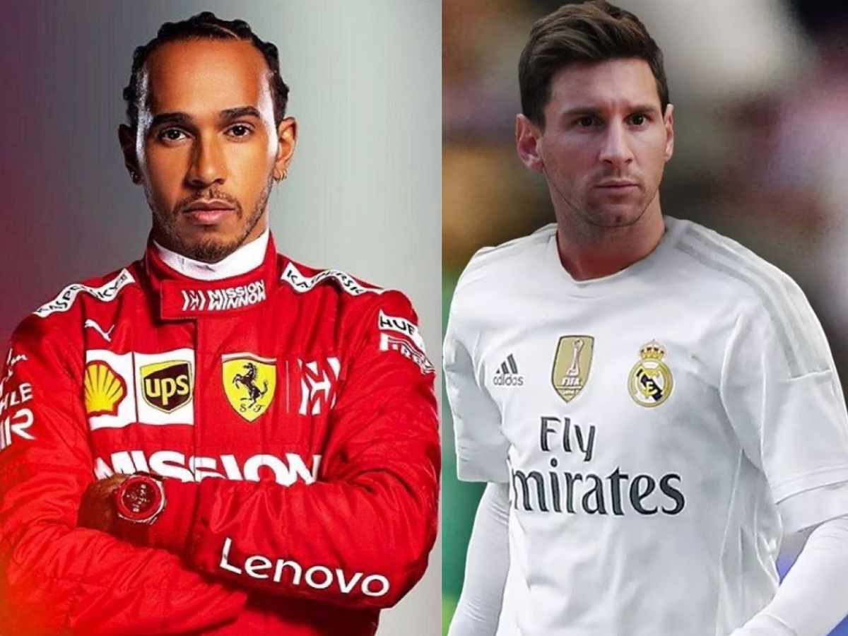 “Messi moving to Madrid at 37” – Football Twitter try and explain Lewis Hamilton’s ‘DEADLINE DAY’ transfer to Ferrari