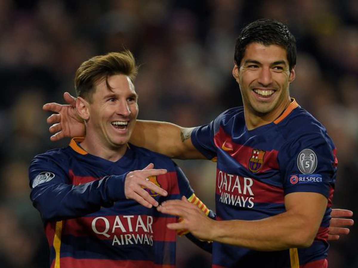 Lionel Messi and Luis Suarez during their Barcelona days