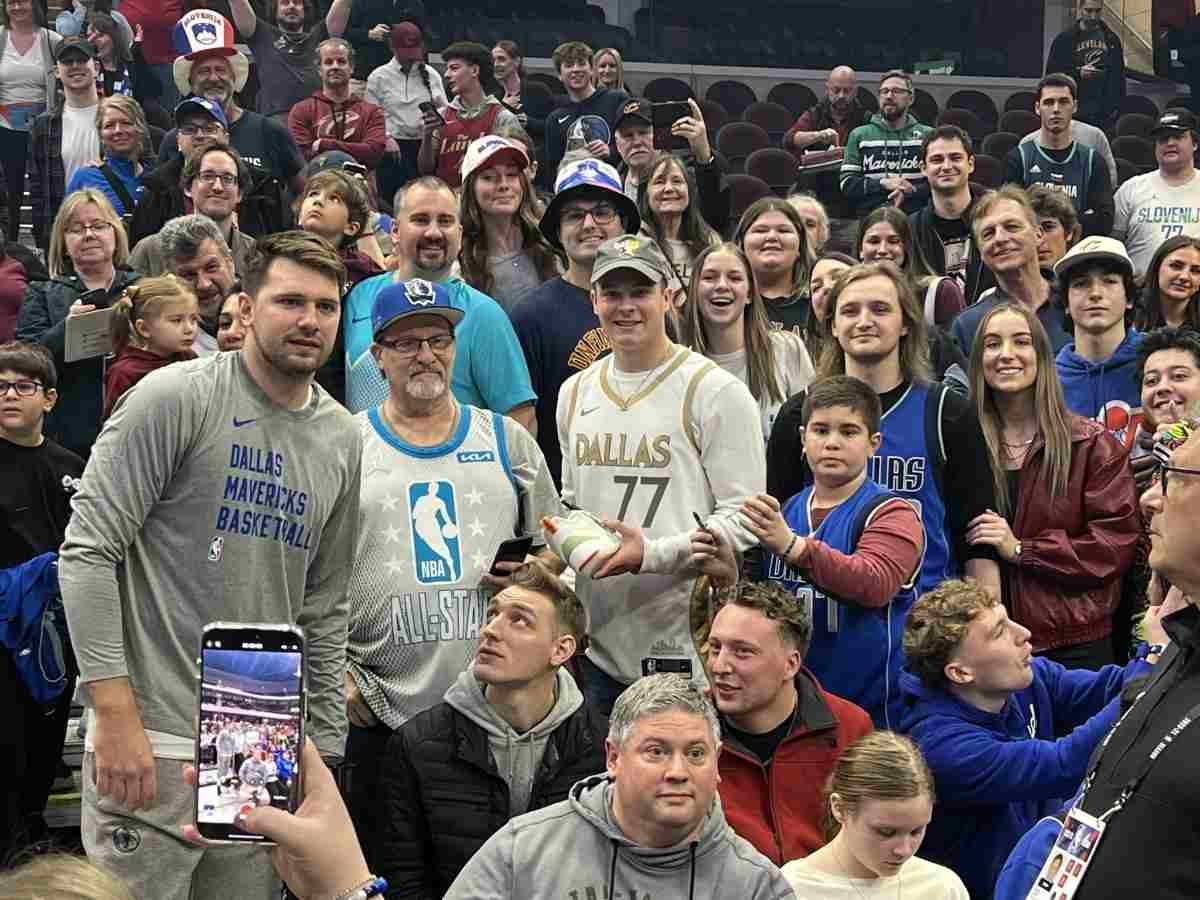 Luka Doncic met with the Slovenia nationals residing in Cleveland prior to the game 