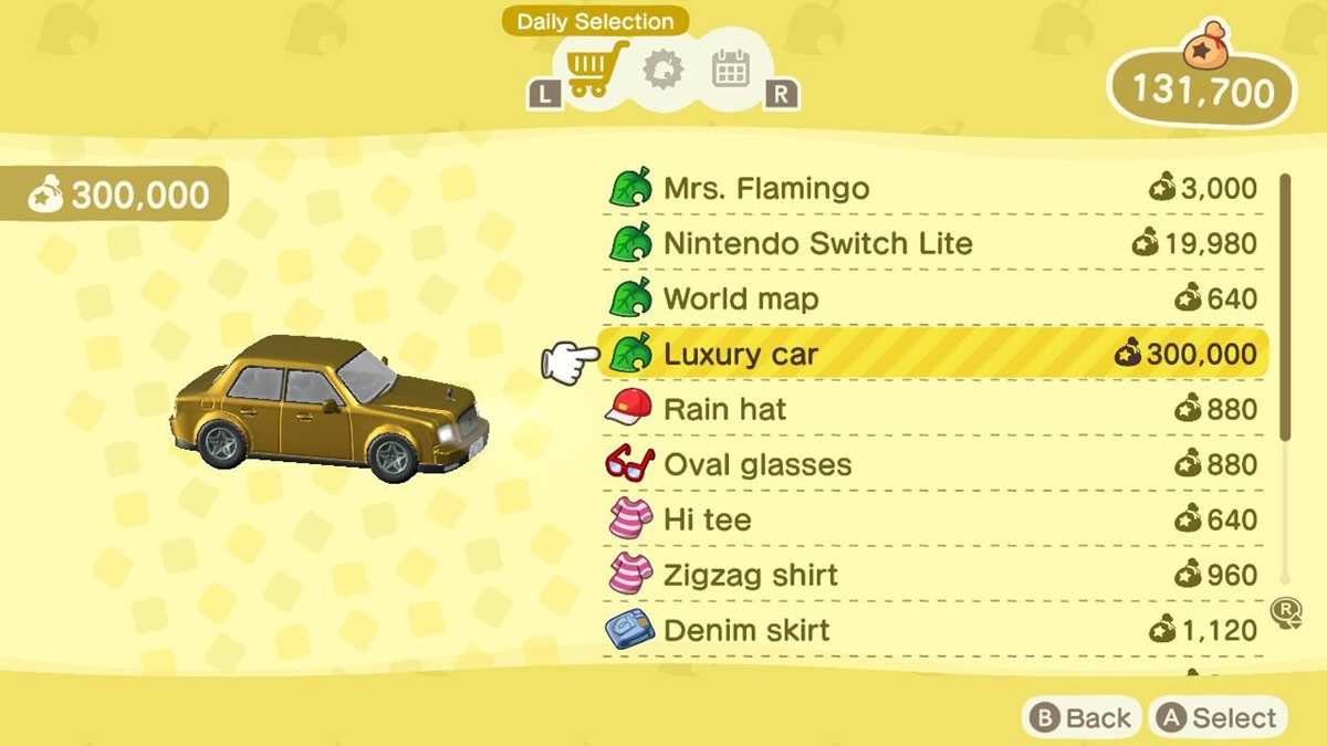 luxury car Animal Crossing