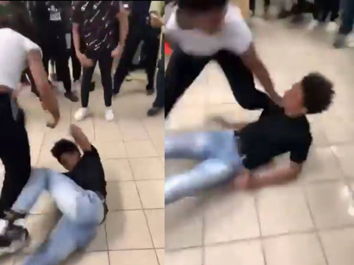 MMA-style brawl in high school where kid showed astonishing reflex