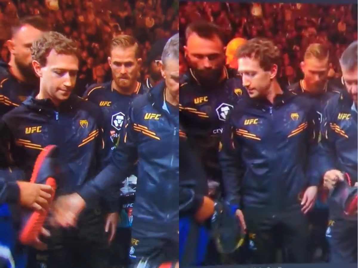 WATCH: “Footage of alien trying to fit in” – Mark Zuckerberg’s awkward moment with Team Volkanovski during UFC 298 walkout is going viral