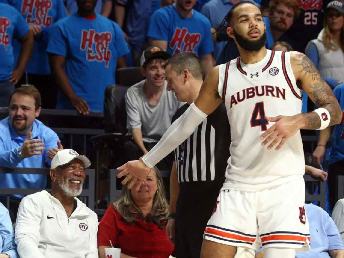 “Bro just smacked god” – Hollywood legend Morgan Freeman gets hand-smacked by Auburn’s Johni Broome at NCAA game