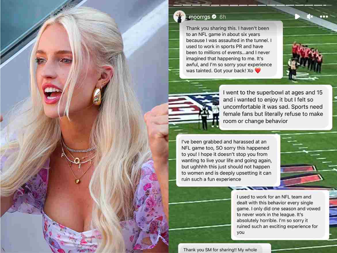 “Grabbed, gropped, harassed, cat called incessantly!” Women flood horrifying Super Bowl experiences in Morgan Riddle’s messages after she talks about being groped during the game!