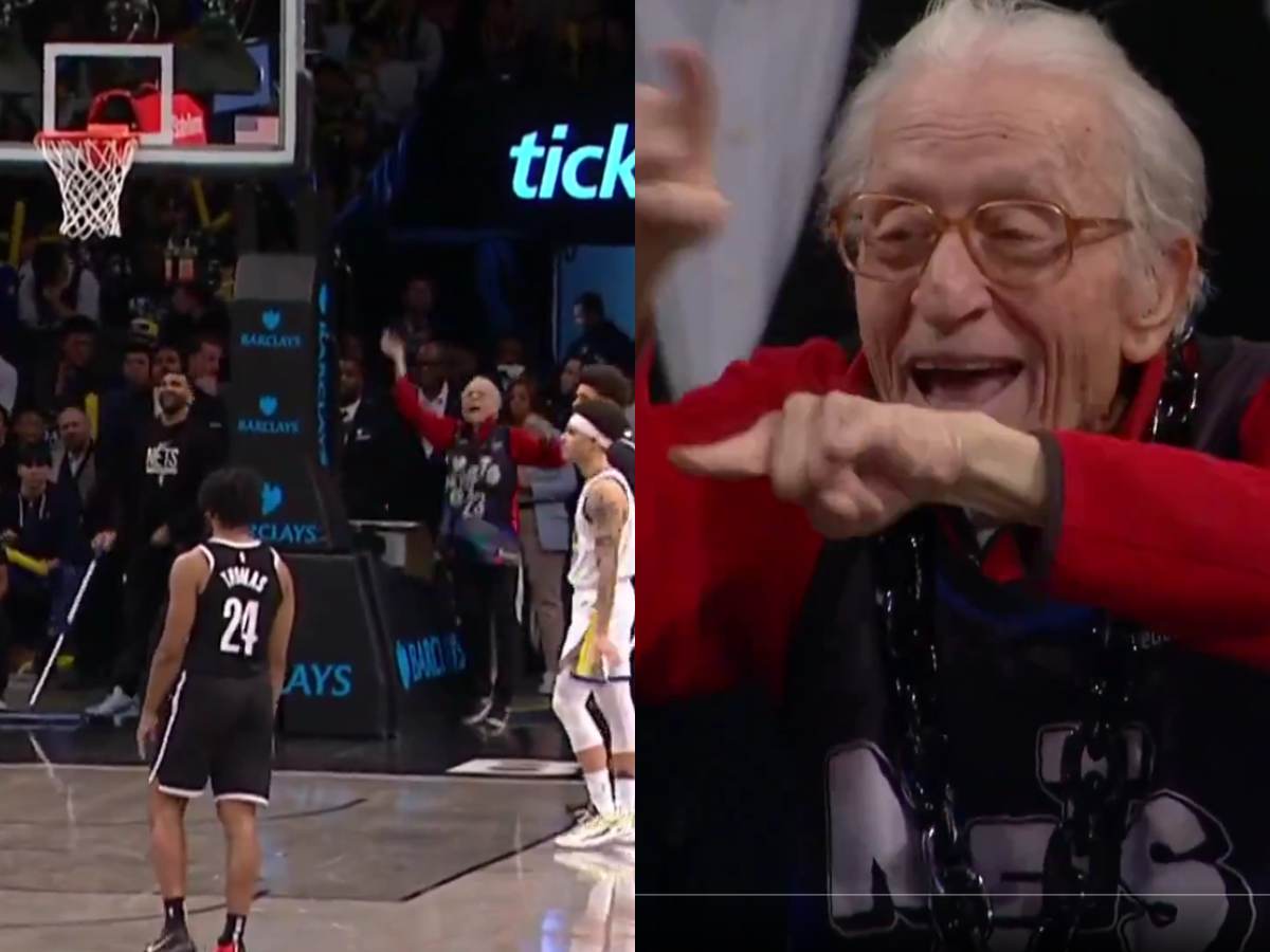 WATCH: 88-year-old man HILARIOUSLY distracts Warriors star from shooting free throw at Barclays Center