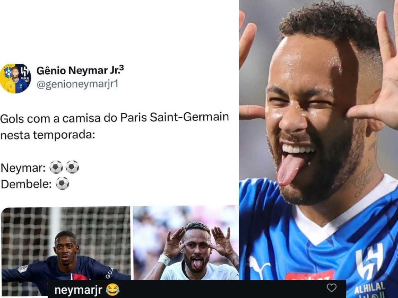 Neymar Jr. replies with a cryptic comment on Instagram post MOCKING Ousmane Dembele’s goal-scoring struggles at PSG