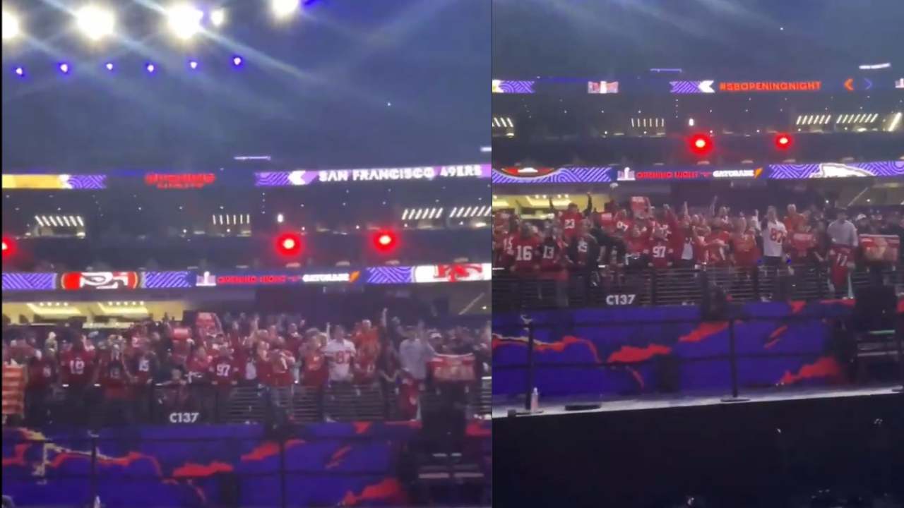 WATCH: 49ers fans go on a bizarre “Cowboys suck” chant during Super Bowl media night