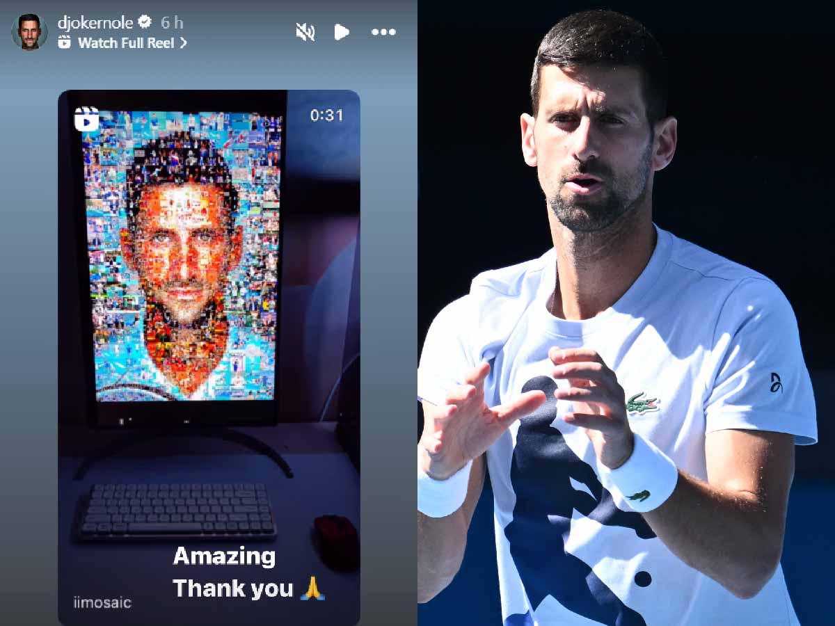 Novak Djokovic’s special shoutout to terribly underrated artist on social media after an incredible mosaic portrait of the Serb goes viral