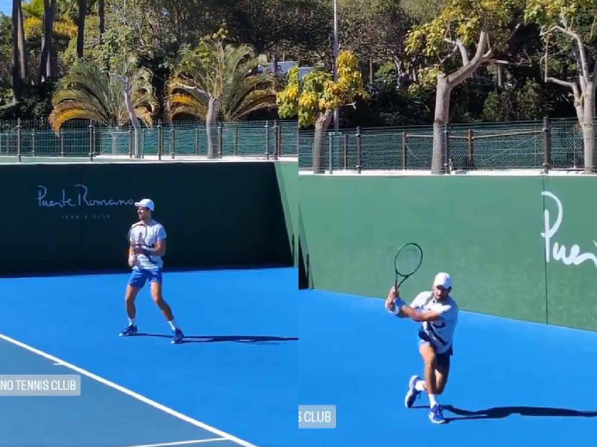 WATCH: For the first time since Australian Open loss, Novak Djokovic nails ‘ruthless’ forehands before Indian Wells and Miami