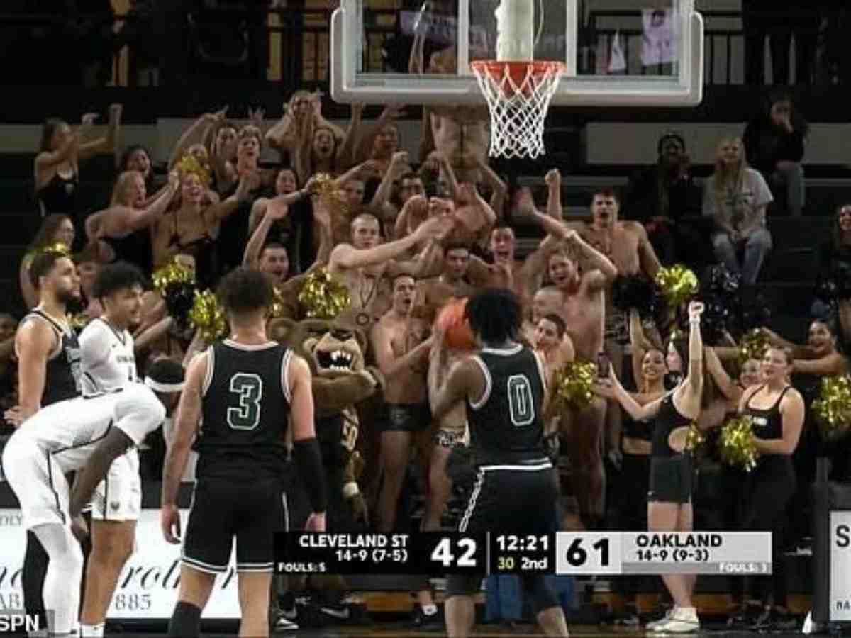 Oakland college basketball fans (via Open Source/X)