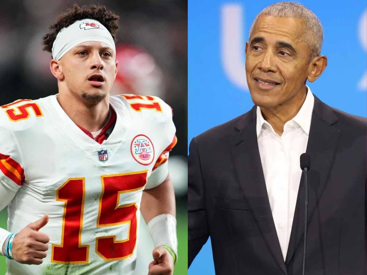 Patrick Mahomes (L) and Barack Obama (R)