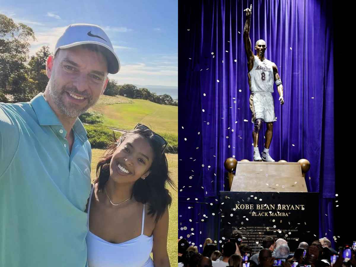 “Lucky to have him as his brother” – ‘Uncle’ Pau Gasol comforting Kobe Bryant’s daughter at statue unveiling melts hearts of NBA fans